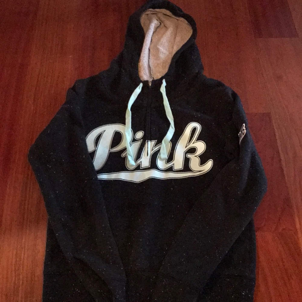 PINK pullover half zip hoodie